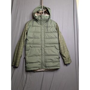 Ride Cappel Snowboard Jacket Men's Small Green Quilted Insulated Puffer Hooded